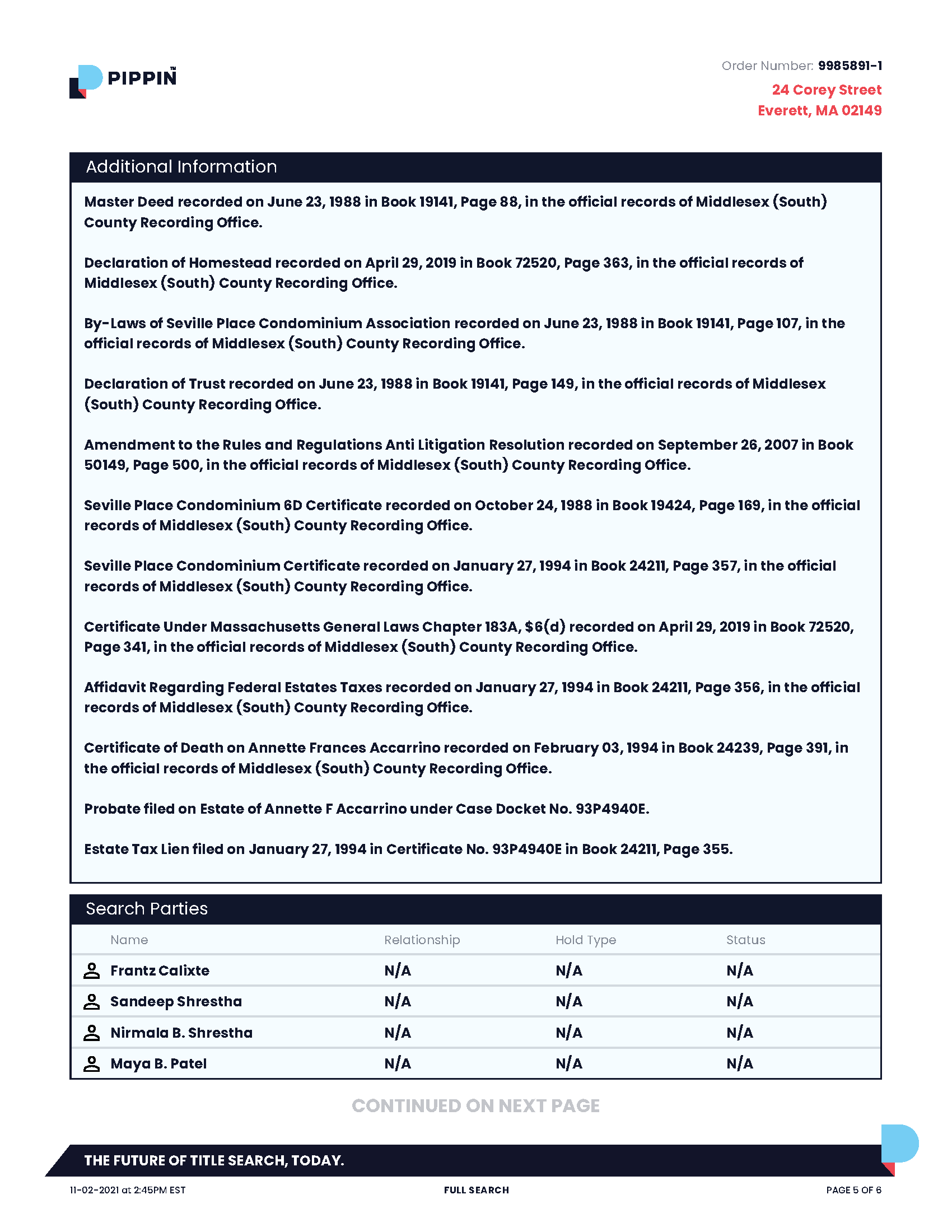 Pippin Title Search Report (Page 5)